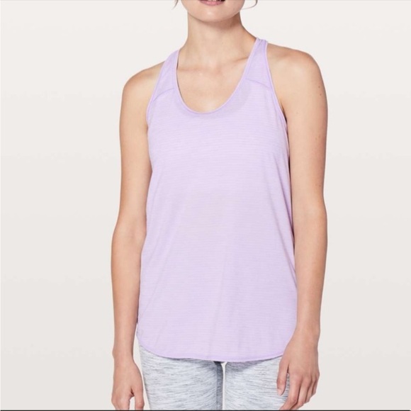 Lululemon Essential Tank Heathered Sheer Striped Violet - Picture 1 of 11